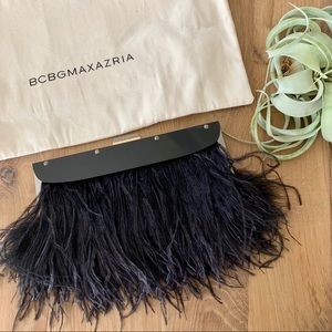 NWT BCBG Max Azria Ostrich Feather Clutch